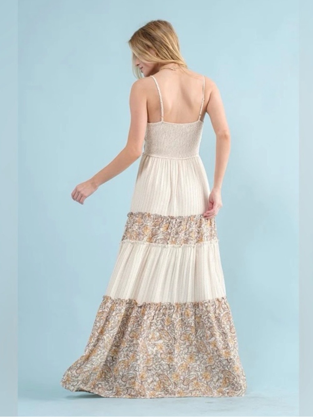 ILLA ILLA Cream Floral Crochet-Panel Maxi Dress - Picture 2 of 7